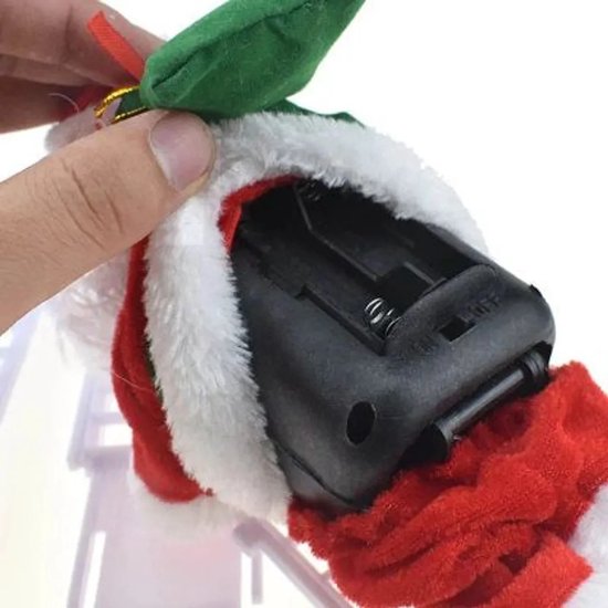 Jojoy - Père Noël grimpant à l'échelle - Père Noël chantant - Décorations de Noël de Noël - Décoration de Noël - LADDERSANTA