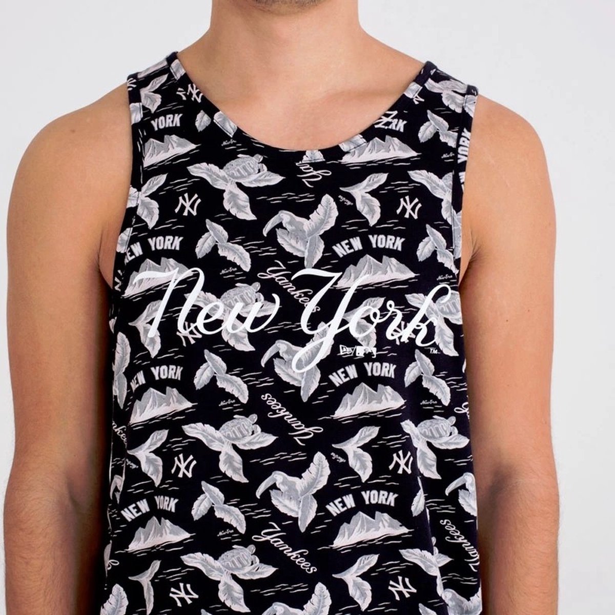 New Era sportshirt Mouwloos heren-T-shirt Tanktop MLB New York Yankees 68331 -L Schwarz-grau