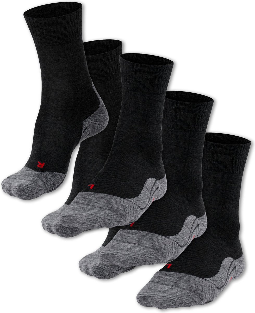 Bundel 3 paar Falke TK5 Wandelsokken Heren Perfect Schoencontact Vochtregulerend Anatomisch Vormgegeven 42-43 Multicolor