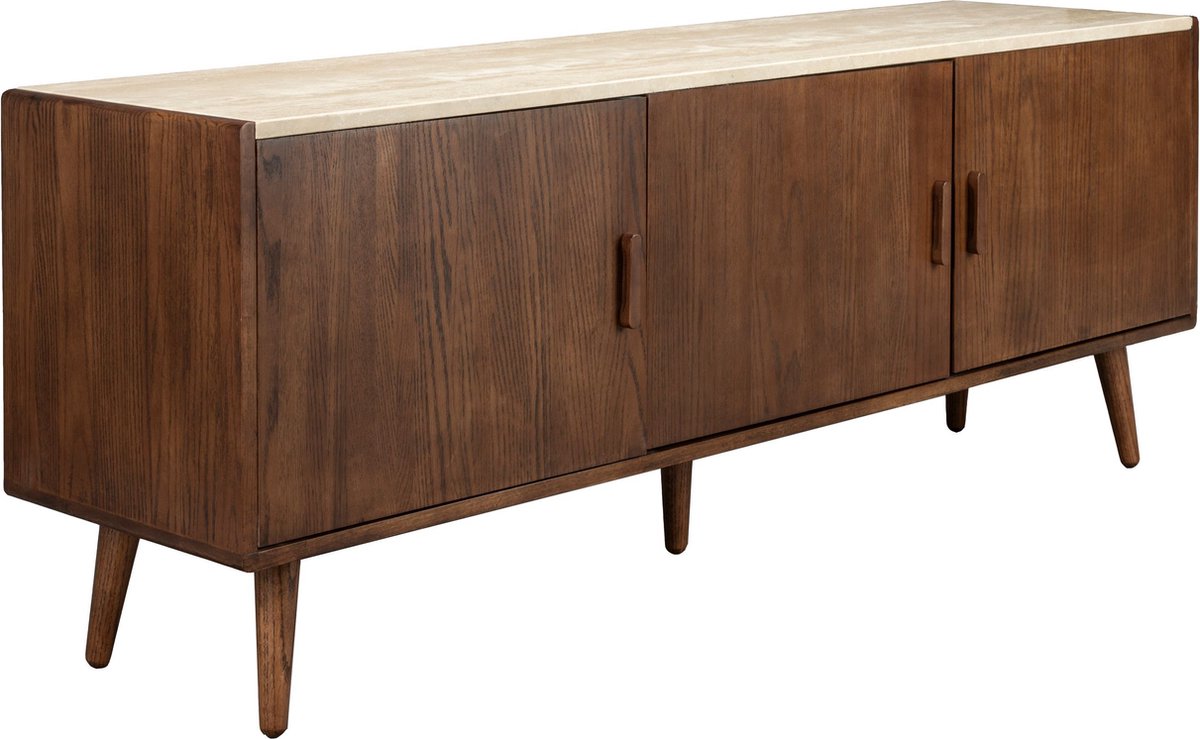 Dutchbone Arda Dressoir Travertin / Hout - Beige