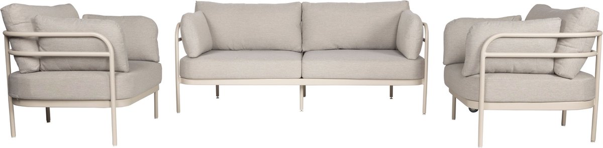 Zuiver Vista Tuin Loungeset bank + 2 fauteuils - Beige