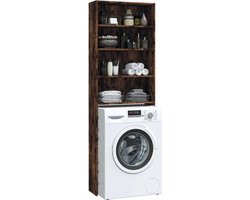 Wasmachine ombouw - Kast - Opbouwmeubel - Verhoger - Wasmachine meubel - Opbergkast - Hout - Gerookt Eiken
