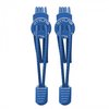 Twee blauwe BTTLNS snelveters met gestructureerde veters en sloten, op een witte achtergrond.