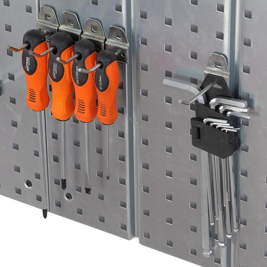 Étagère murale, 1152 x 780 mm, système de stockage avec supports à outils, boîtes empilables, de