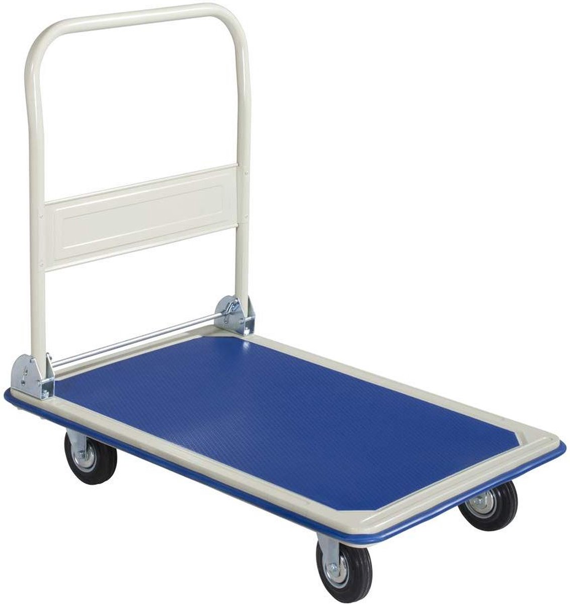 Opvouwbare bolderkar - 90 x 61 x 86 cm - draagkracht 300 kg - blauw - grote wielen Bolderkar