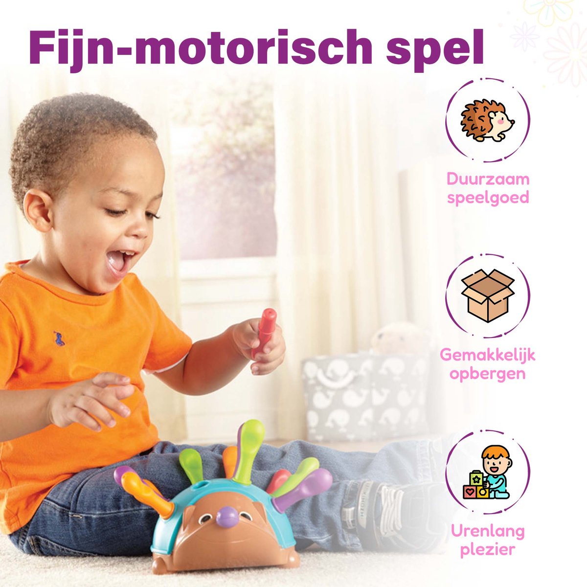 HOUBIE® Play- Spikie de Egel - Montessori speelgoed - Kinderspeelgoed - Peuter speelgoed - Montessori - Baby speelgoed 1 jaar - Babyspeelgoed - Speelgoed 2 jaar jongens - Baby speelgoed 1 jaar jongens - Baby speelgoed 1 jaar meisjes-Kleuter speelgoed — afbeelding 5