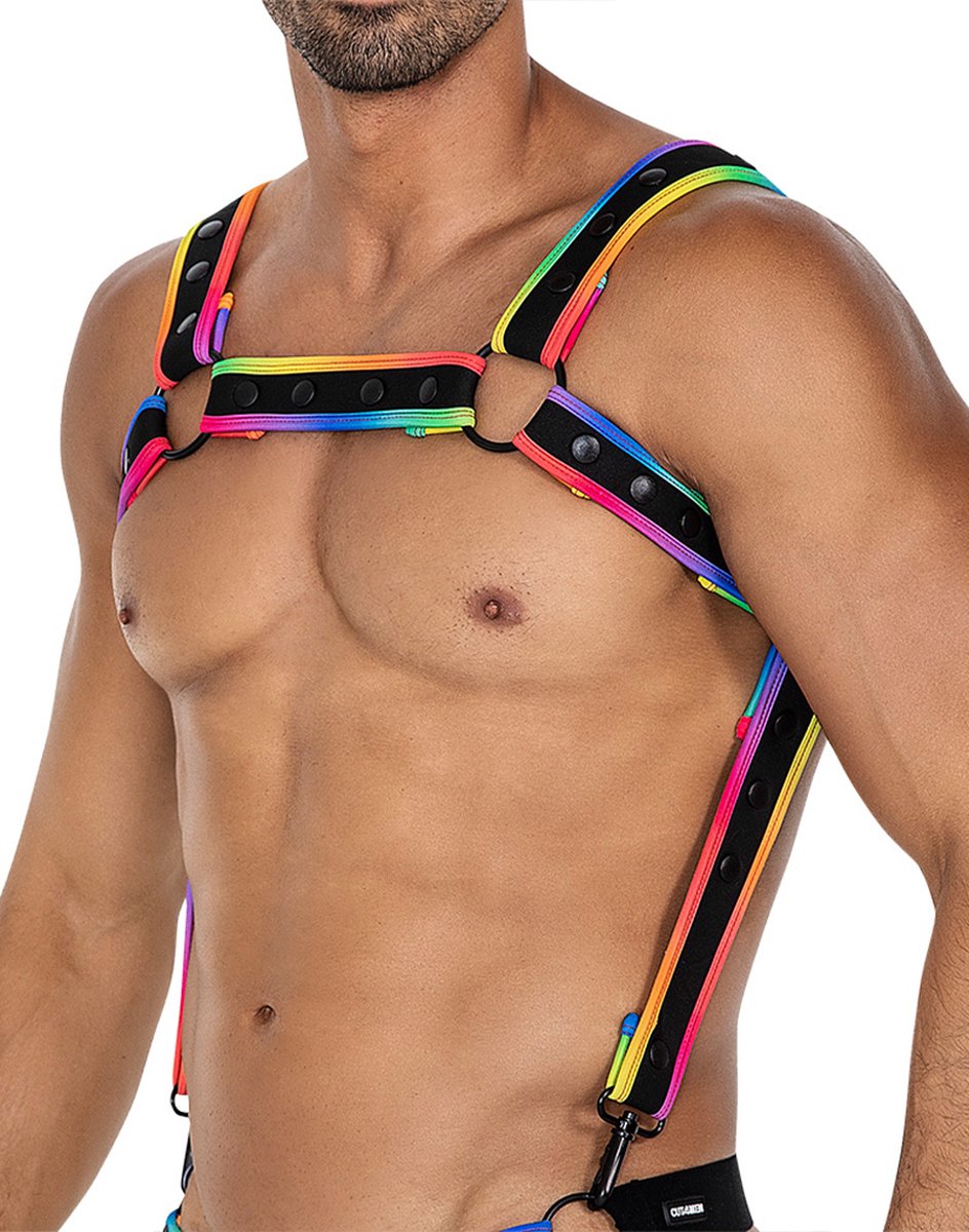 Cut4Men - Fetish Harnas - Tuigje - Neo - Zwart/Multicolour