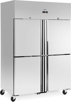 Gastrokoelkast - 1160 l - RVS - 4 deuren - 4 wielen - afsluitbaar - Royal Catering