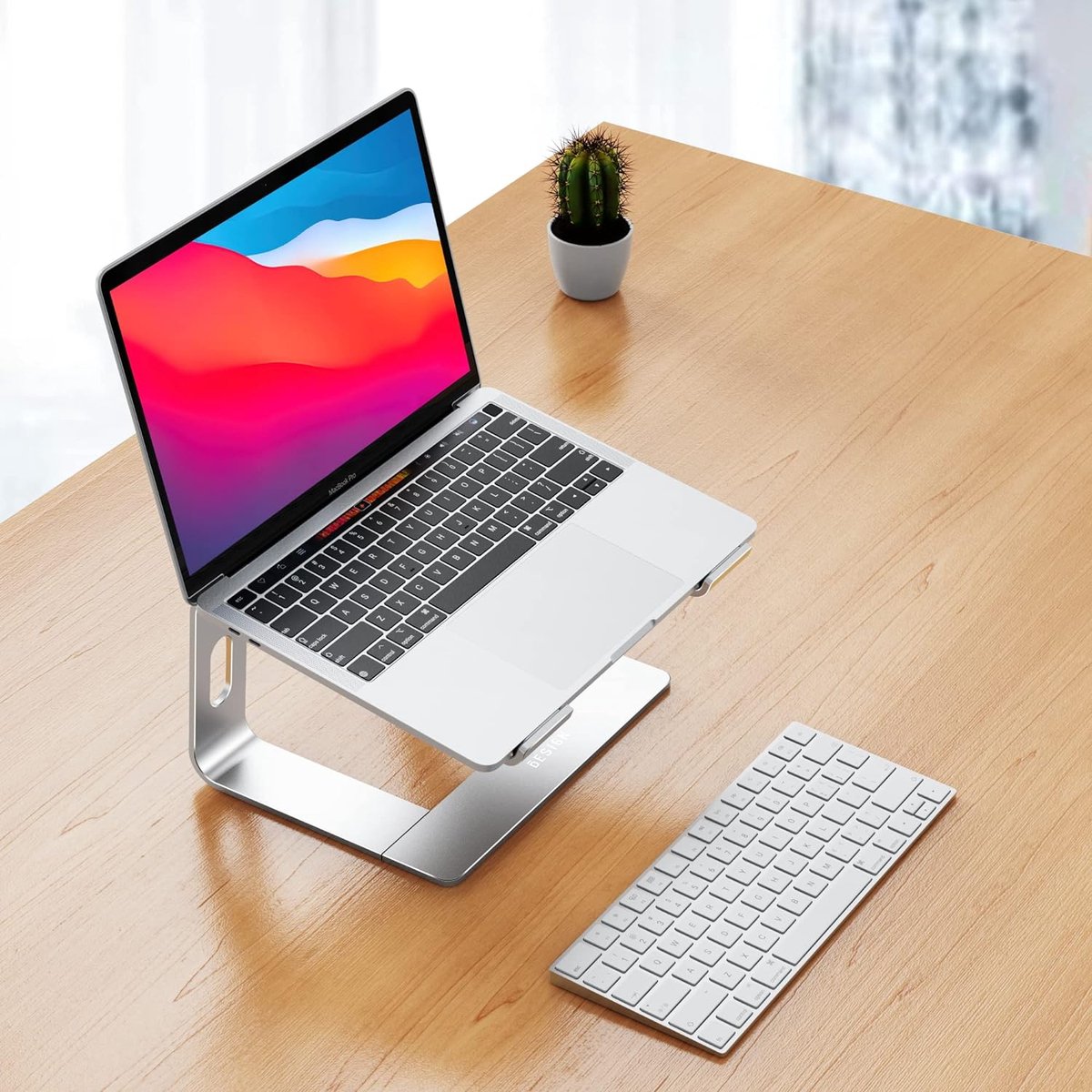 Laptopstandaard voor Bureau Aluminium Verstelbare Laptophouder, Ergonomische Laptopverhoger met Hitteventilatie Compatibel met MacBook Pro Air Dell Chromebook HP Notebook tot 17,3 Inch