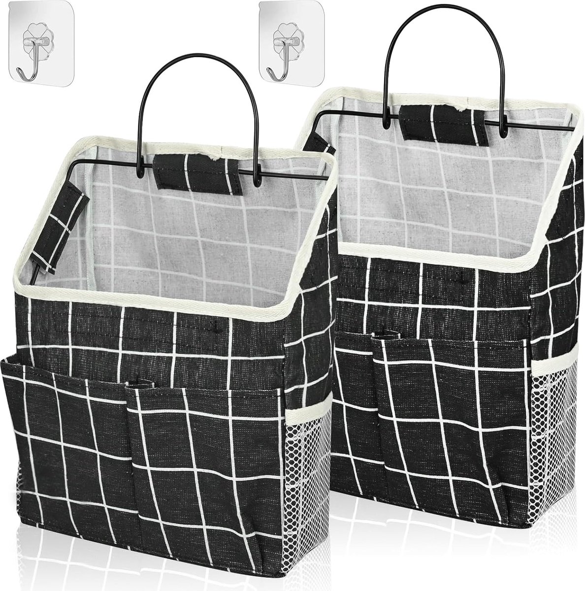 Organisateur Mural Suspendu – Lot De 2, Dimensions 36x22x7 Cm, Coton/lin Imperméable – Pour Chambre, Salle De Bain, Bureau