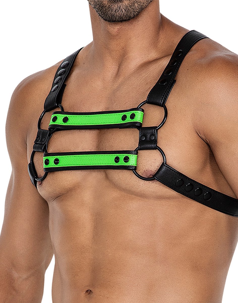 Goedkoopste Cut4Men - Borst Harnas - Tuigje - 4WAY - Neon/Zwart