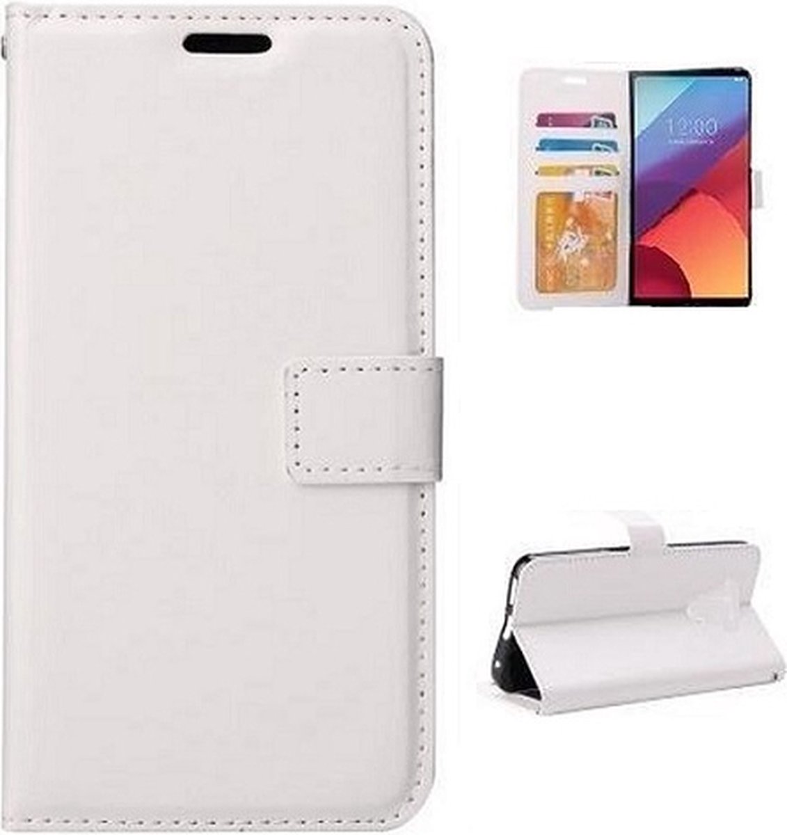 Motorola Moto G4 Hoesje Met Pasjeshouder Bookcase Wit