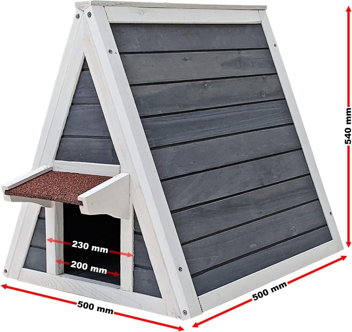 Equivera Kattenhuis Voor Buiten - Kattenhuis Buiten - Kattenhok - Kattenhuisje - Kattenvilla - Kattenhok Buiten