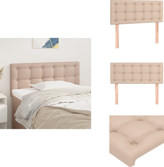 vidaXL Hoofdbord - Hoofdborden - Hoofdeinde - Houten Hoofdbord - Hoofdbord 90x5x78/88 cm kunstleer cappuccinokleurig