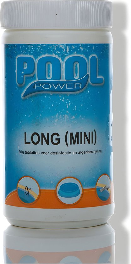 Pool Power Mini Flacon Desinfectie- en Anti-algmiddel voor Zwembaden - 1 kg (Chloor tabletten 90% actief chloor)