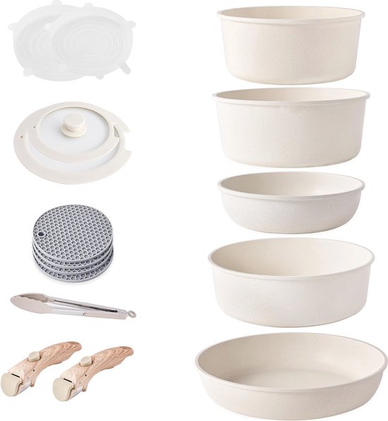 Durandal Légende Pan - set van 3 - braadpan met afneembare handgreep - serveerpan met antiaanbaklaag - aluminium pannen - inductiepan (20 24 28 cm Durandal Légende Pan - set van 3 - braadpan met afneembare handgreep - serveerpan met antiaanbaklaag - aluminium pannen - inductiepan (20 24 28 cm