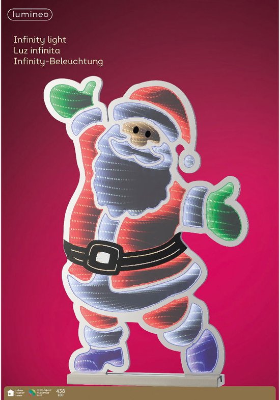 Lumineo kerstverlichting Infinity lights kerstman LED kleurrijk 60cm. van Lumineo — afbeelding 3