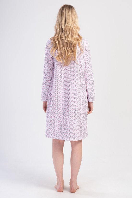 Vienetta - Chemise de Nuit Femme, Manches Longues, Rose - XXL