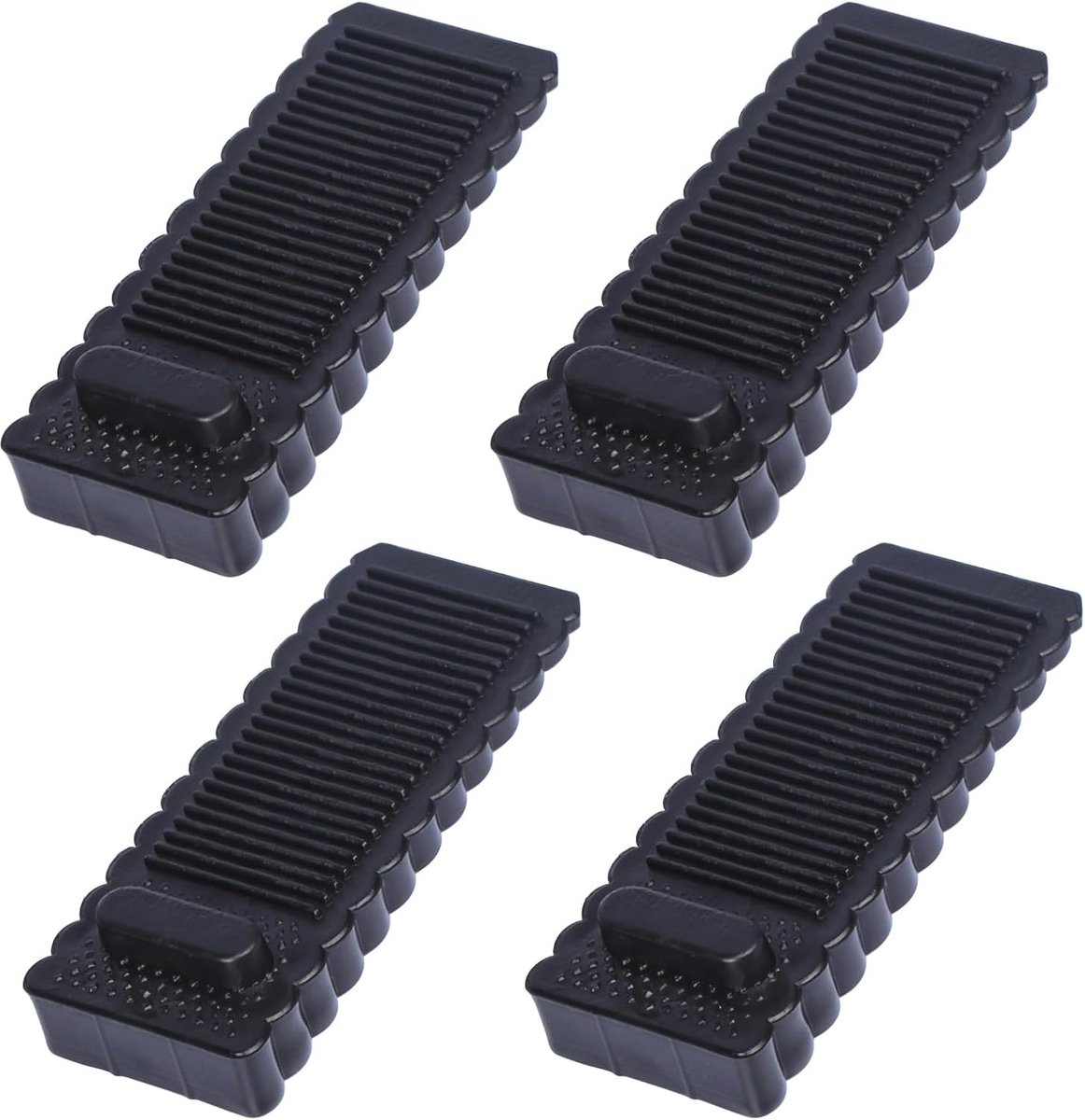 Rubberen Deurstopper Anti-Slip voor Diverse Vloeren - 4 Stuks Stapelbare Deurwiggen