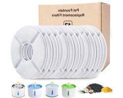 12 Piece Replacement Filter for Drinking Fountain for Cats and Dogs with Resin and Activated Carbon