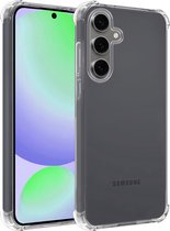 Hoesje Geschikt voor Samsung S24 FE Hoesje Siliconen Shock Proof Case Hoes - Hoes Geschikt voor Samsung Galaxy S24 FE Hoes Cover Case Shockproof - Transparant
