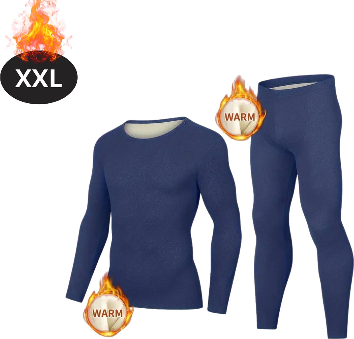 Livano Thermokleding Heren – Thermobroek – Thermoset – Thermolegging – Winter – Thermoshirt – Marineblauw – XXL Livano Thermokleding Heren – Thermobroek – Thermoset – Thermolegging – Winter – Thermoshirt – Marineblauw – XXL