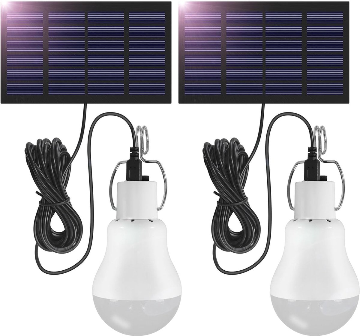 Draadloze ledlamp op zonne-energie voor buiten - Ideaal voor camping, tuin en noodgevallen, 3 W met 3,45 m kabel