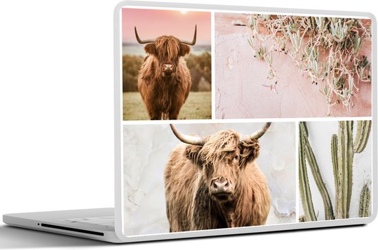 Sticker pour ordinateur portable - 10,1 pouces - Scottish Highlander - Animaux - Pastel
