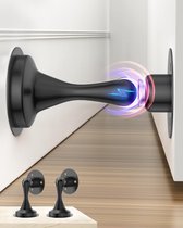 Deurstopper Magnetische Deurvanger - Patio Deurstoppers Binnen Deurstoppers voor Plinten Vloer Deurstoppers vaste Deurstopper Buiten, Muur Gemonteerde Deurstopper Buiten Magnetische Deurhouder Metaal Chroom - 2 Pack