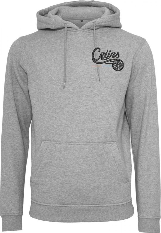 CRIJNS KWALITEITS HOODIE GRIJS / ZWART Logo - MEDIUM