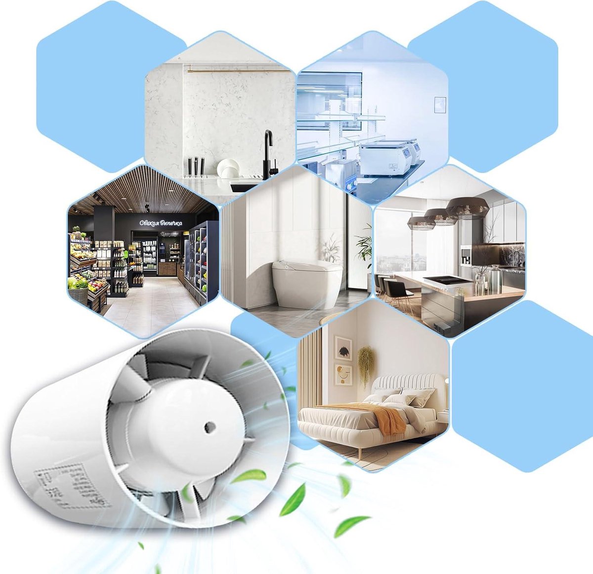 TNSLAND Kanaalbuisventilator, 150mm, inline afvoerventilator, 305 m³/h, hoge kwaliteit, stil, rookafzuiging, voor badkamer, toilet, keuken TNSLAND Kanaalbuisventilator, 150mm, inline afvoerventilator, 305 m³/h, hoge kwaliteit, stil, rookafzuiging, voor badkamer, toilet, keuken