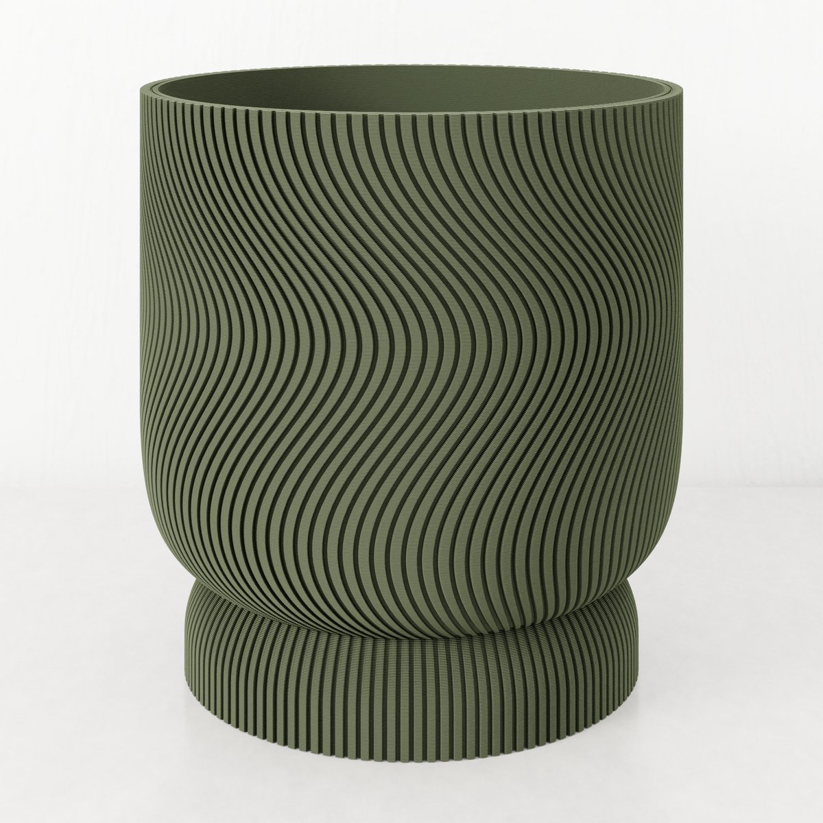 Fleuriek - Bloempot voor binnen - Groen gestreepte plantenpot van bio plastic - Ø22 cm