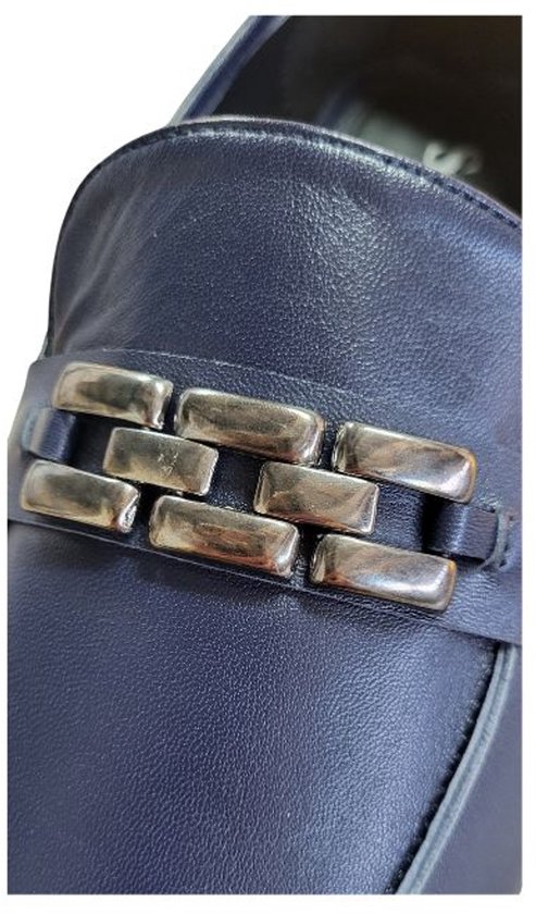 Stravers - Mocassins plats pointure 43 en Cuir Blauw grande taille Chaussures à enfiler femme