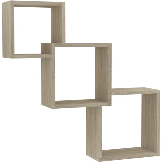 Wandschappen kubus 6 st 30x15x30 cm grijs sonoma kopen