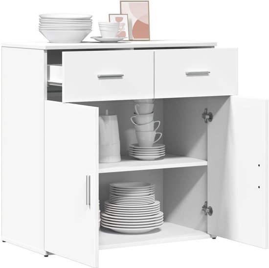 vidaXL Dressoir 79x38x80 cm bewerkt hout wit dressoi