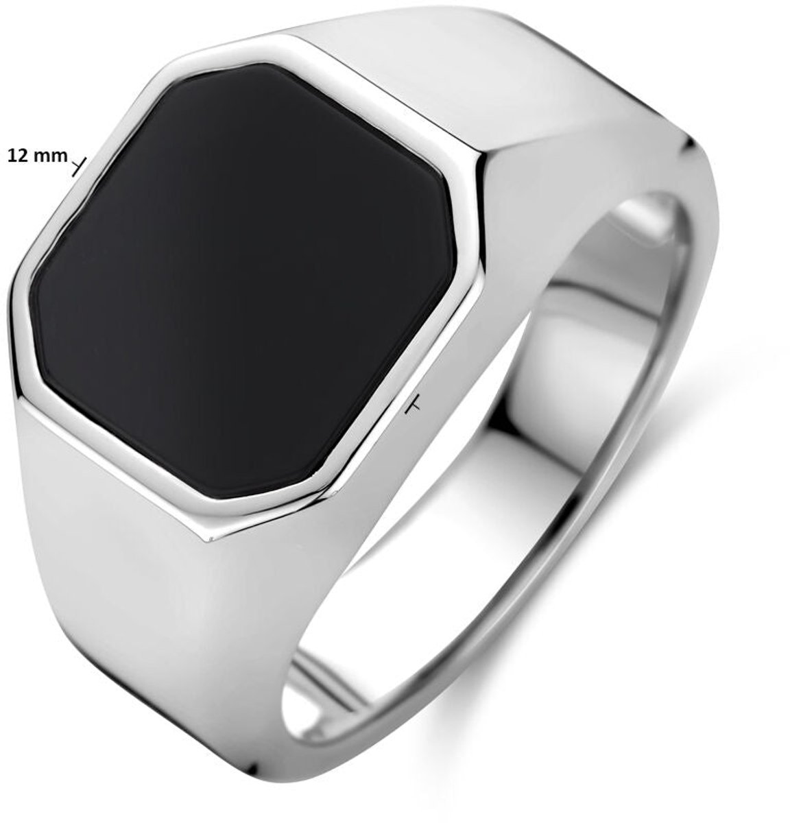 Zilveren Gerhodineerde Zegelring Onyx 1340666