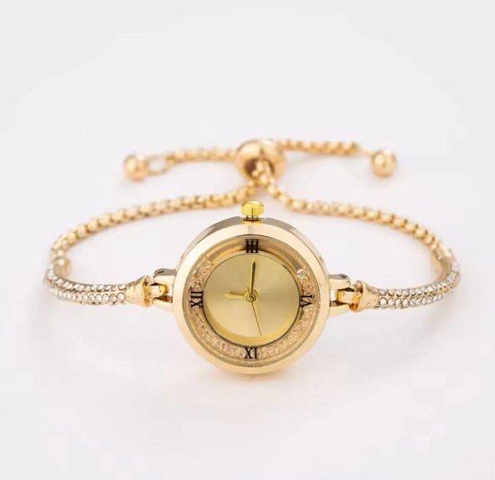 Montre de Luxe pour femme - Bracelet en or - Or et diamants - Acier inoxydable