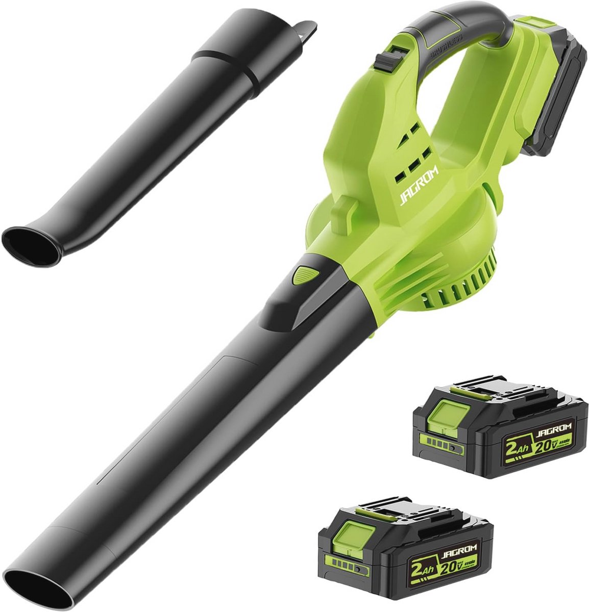 Draadloze bladblazer met 2 accu's en oplader - 130 MPH en 180 CFM - Lichtgewicht en draagbaar voor tuin en terras