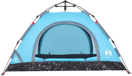 vidaXL - Tent - 2-persoons - snelontgrendeling - blauw van Vidaxl — afbeelding 5
