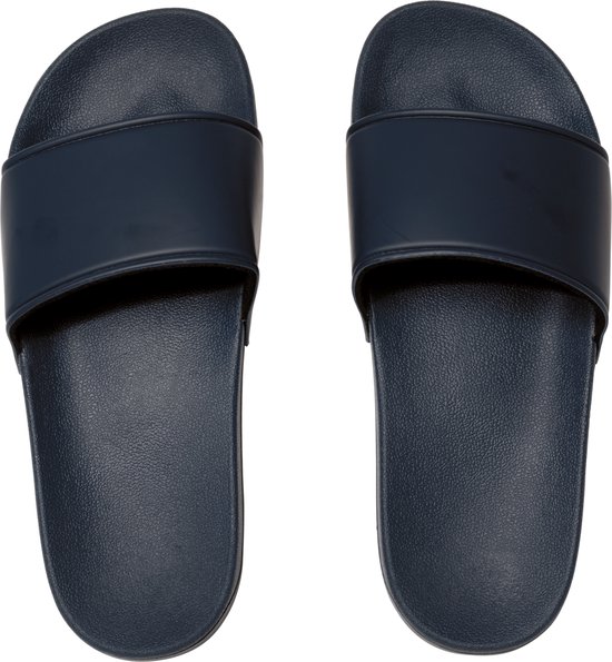 Marineblauwe PROACT® uniseks teenslippers van rubber met band over de wreef.