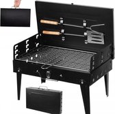 Barbecue pliable - BBQ au Charbon de bois - Mini grill portable - BBQ de camping - Accessoires de vêtements pour bébé inclus - Zwart