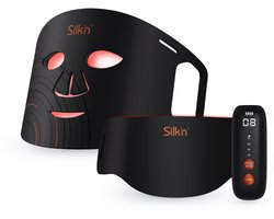 Silk'n Masque Visage et Cou LED Set - Dual LED Set - Masques pour le visage et cou avec la Lumière Rouge Anti-Âge - Noir