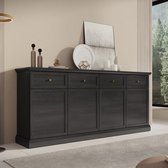 Meubella - Buffet Leroy - Chêne Zwart - 193 cm