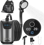 WADEO Draagbare Douche, [4 Verlichtingsstanden] [6000mAh] Oplaadbare Campingdouchepomp, Buitendouche Set voor Strand, Huisdier, Reizen, Camper, Noodgevallen (Blauw Emmer