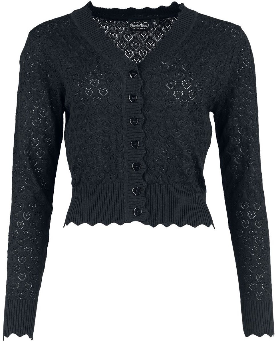 Voodoo Vixen Heart Pattern Scallop Edge Cardigan Dames Cardigan - XXL