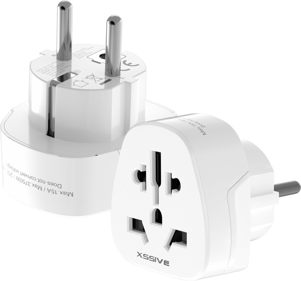 Xssive Verloopstekker - Wereld naar EU Adapter - Universeel - 150+ Landen naar Europa EU Stekker Universeel