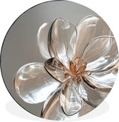 WallCircle - Cercle mural - Cercle mural - Fleur - Verre - Transparent - Aluminium - Dibond - 60x60 cm - Intérieur et Extérieur