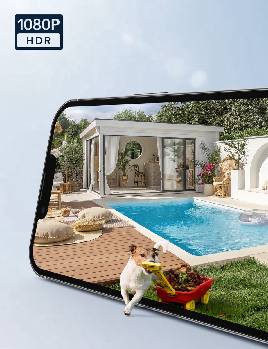 GNCC GK2C Bewakingscamera voor Buiten - 1080P IP-Camera's - Wifi Bluetooth en app - PTZ 360° - Waterdicht (IP66) - 2-Weg Audio - Wit – foto 3
