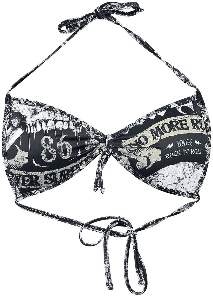 Rock Rebel by EMP zwart mix & match bikinitopje met rockrebel all-over print - Dames