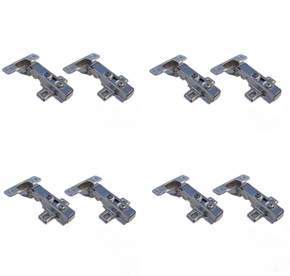 NELI 8er-Set softclose scharnieren geschikt voor Besta (IKEA) met 8 scharnieren en 32 schroeven